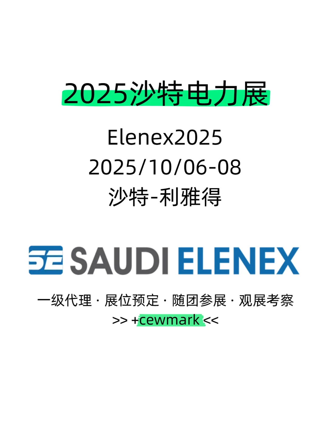 2025年10月沙特电力展会|中东沙特利雅得展