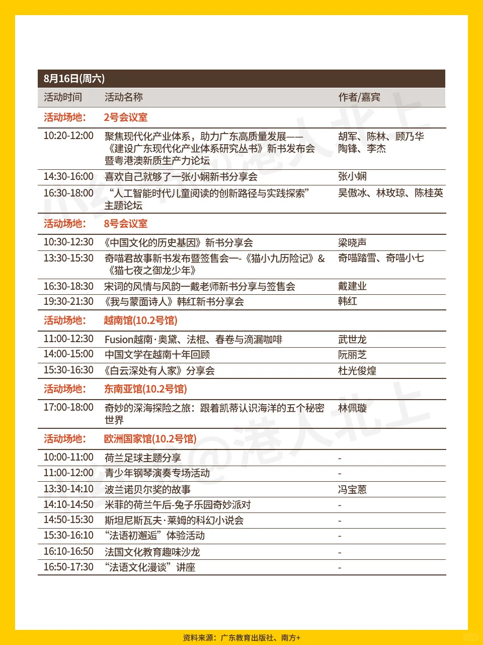 2025南国书香节琶洲主会场活动一览