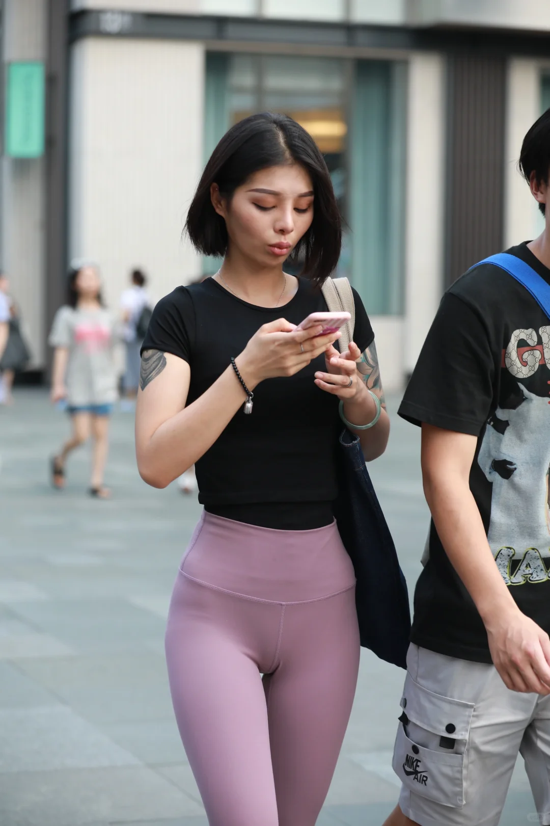 街拍瑜伽裤