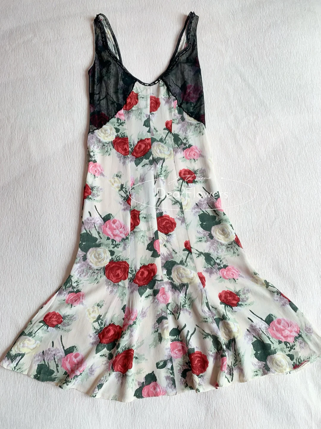Blumarine 1999春夏秀款玫瑰钉珠连衣裙