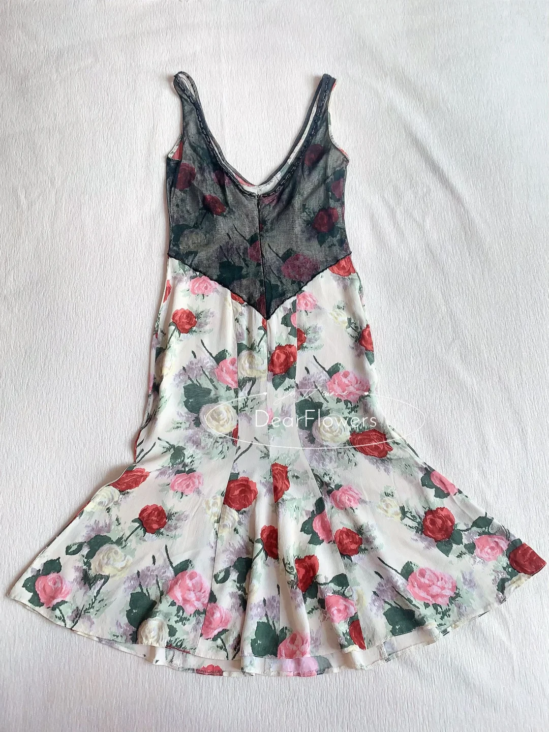 Blumarine 1999春夏秀款玫瑰钉珠连衣裙