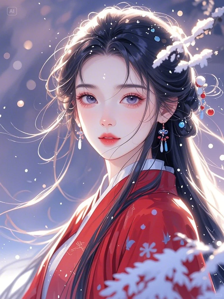 一抹红衣动人心，回眸一笑百媚生??