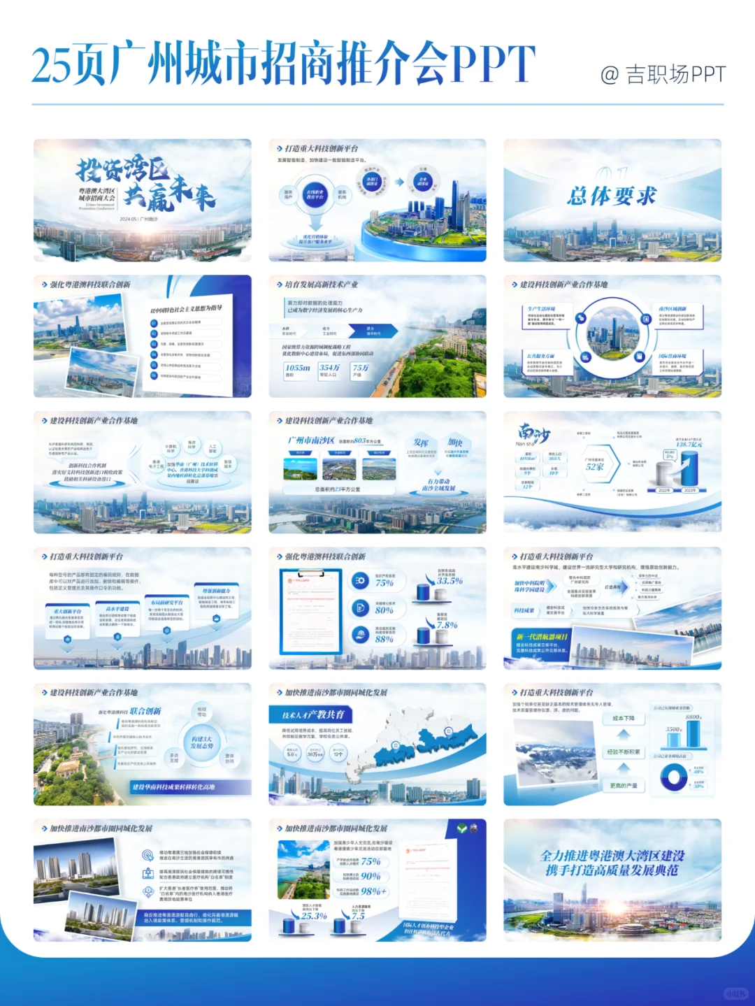 25页粤港澳城市招商推介会PPT，太哇塞了
