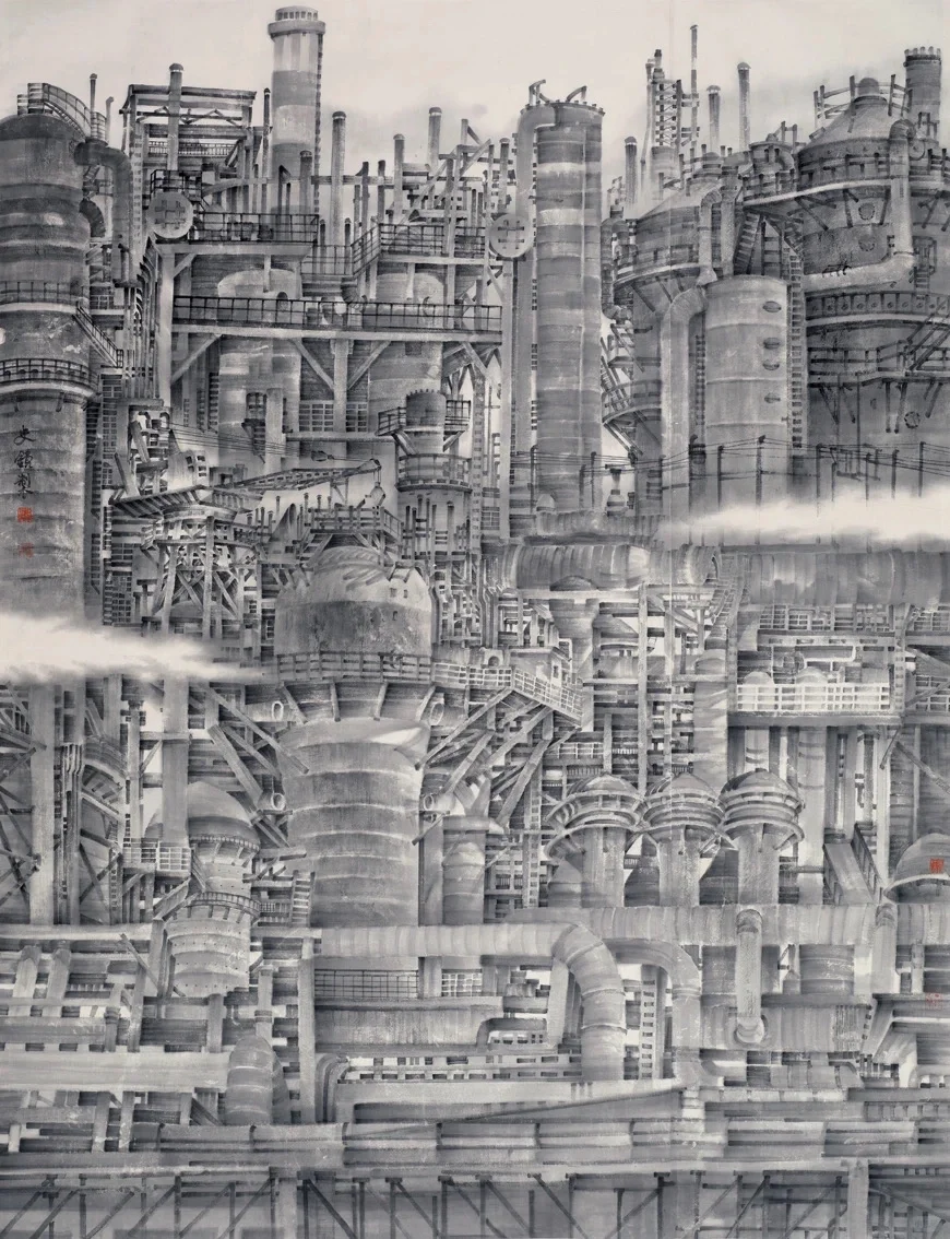 湖南工业题材美术作品展部分
