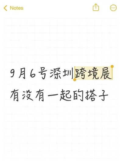 9.6深圳跨境展有没有一起的搭子