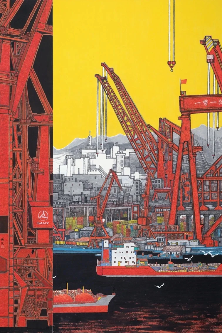 湖南工业题材美术作品展部分