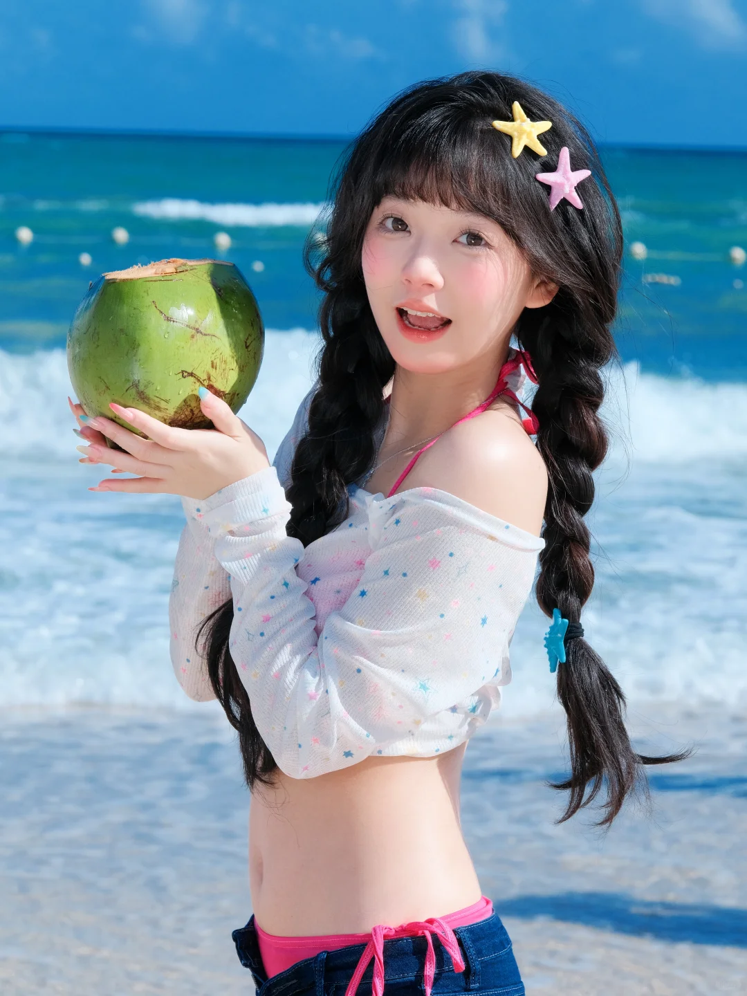 存一些海边的拍照姿势?️?