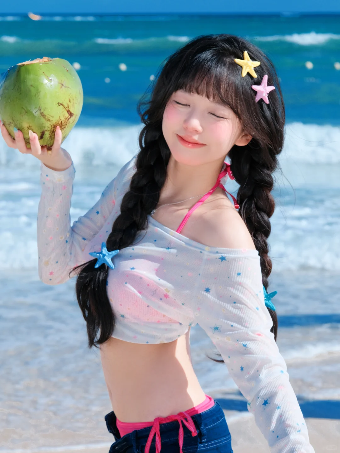 存一些海边的拍照姿势?️?