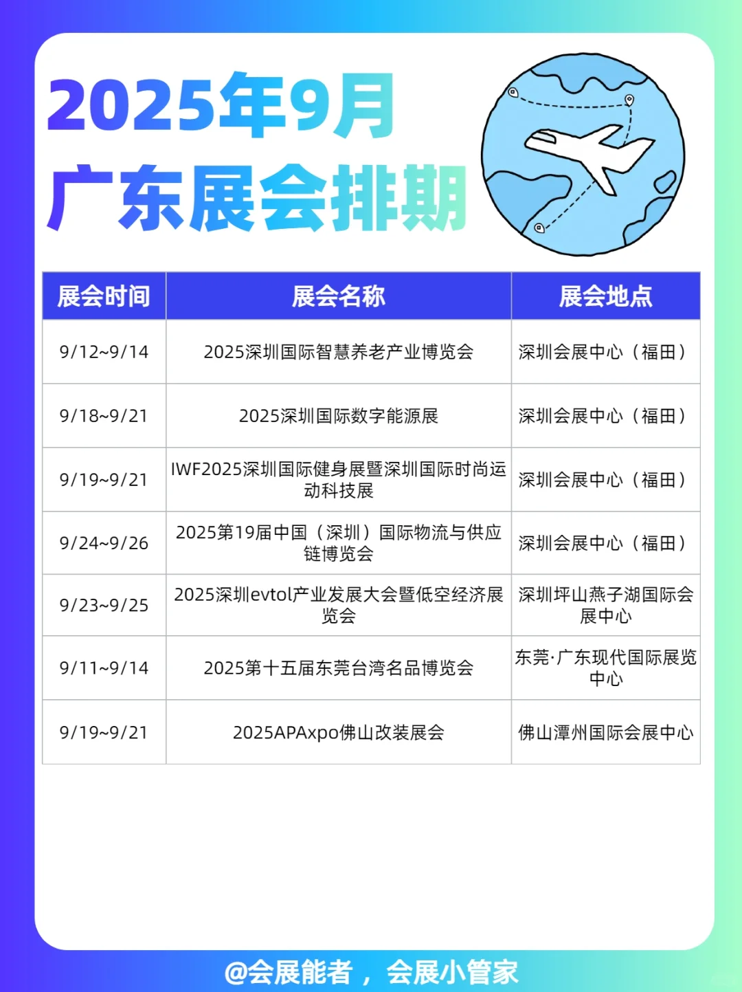 9月广东展会排期，精彩抢先看！