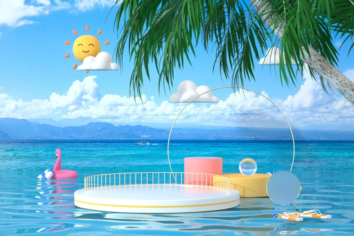 展台背景 | 夏日清凉水面