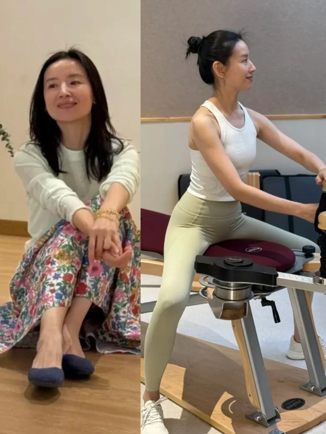 网友偶遇董洁做普拉提，45岁的她素颜太能打!