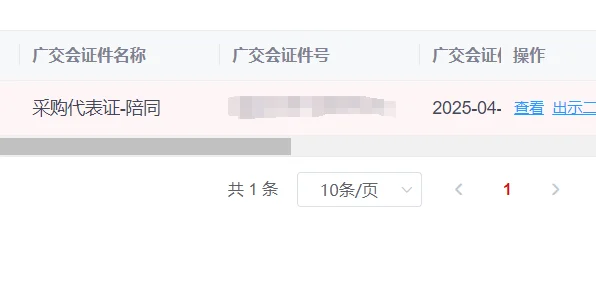 广交会采购代表证