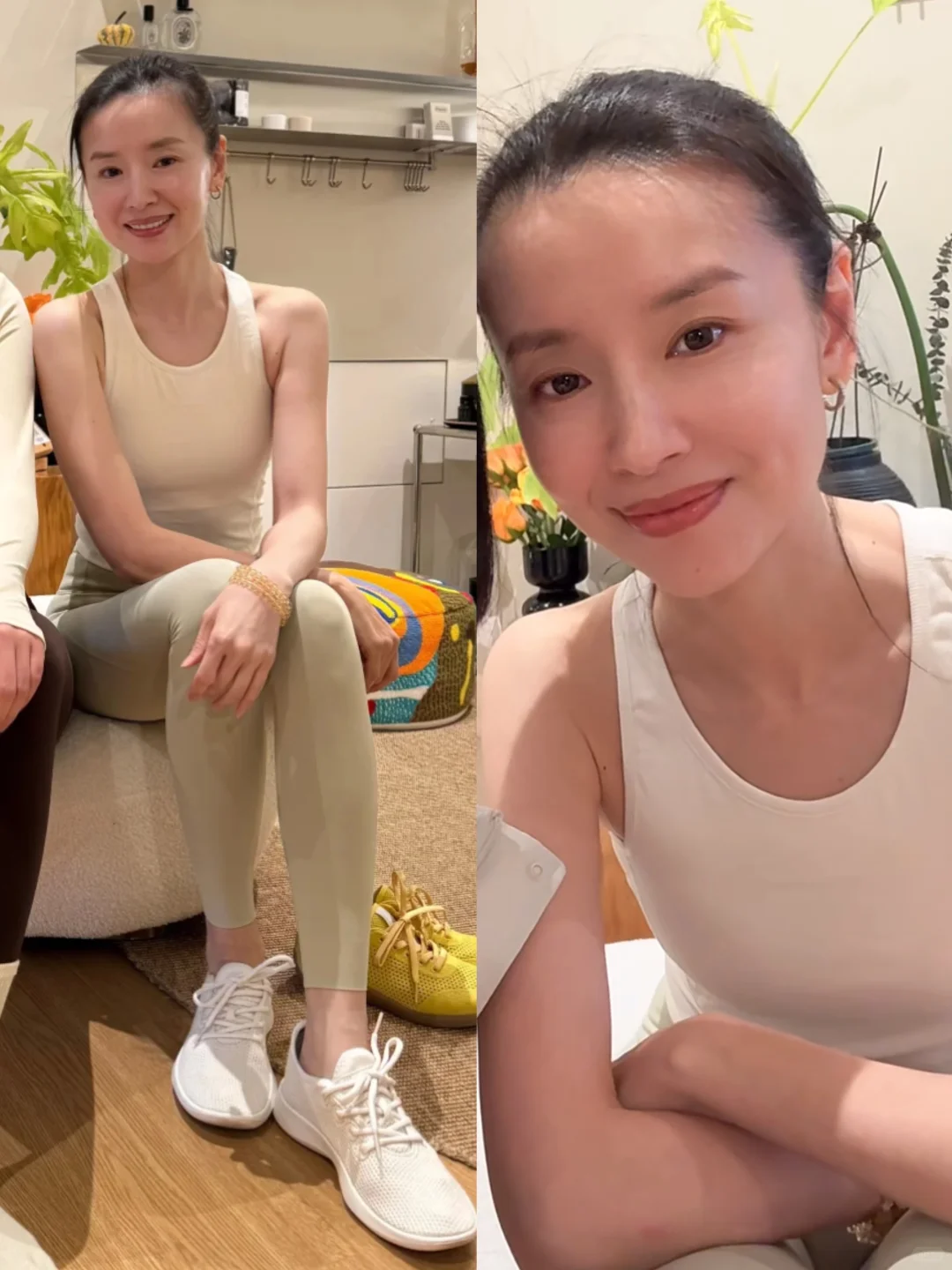 网友偶遇董洁做普拉提，45岁的她素颜太能打!