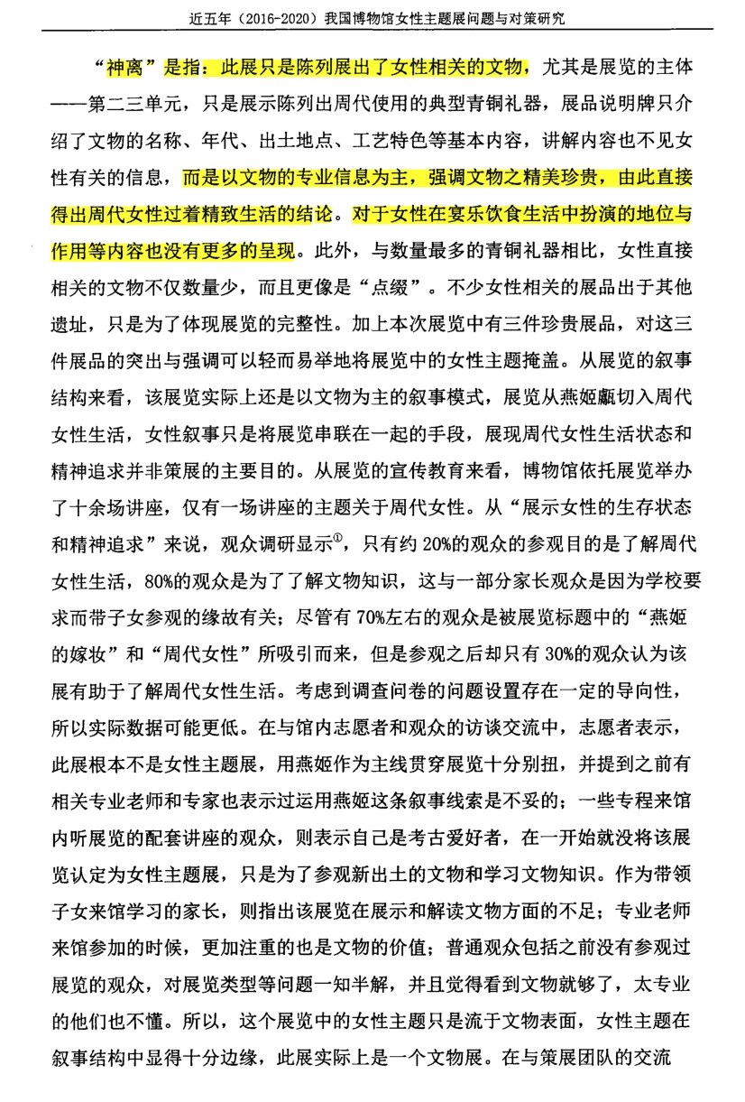 当前国内女性主题展览存在的问题（一）