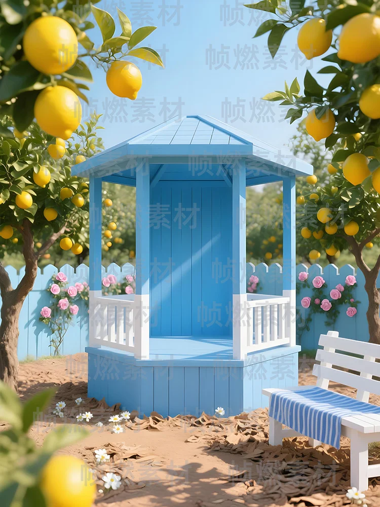 柑橘花园电商展台素材