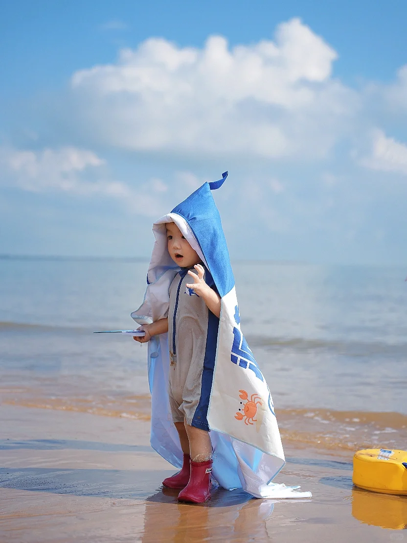 带娃去海边，亲子照这么拍自由感满满|附教程