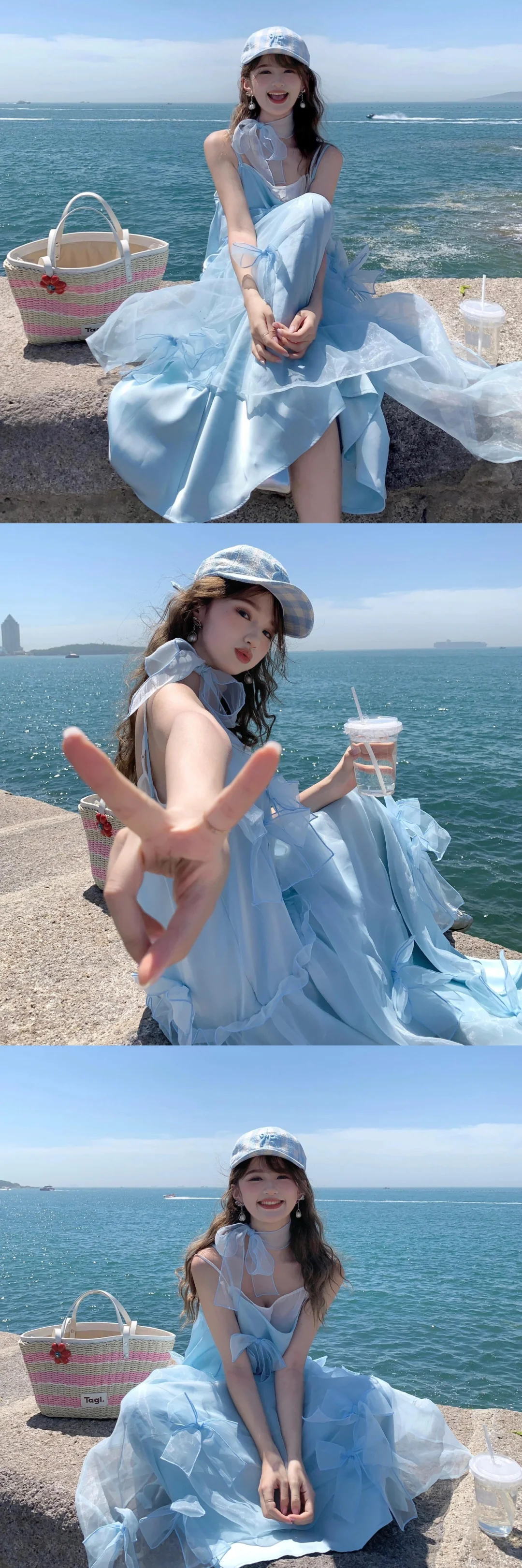 存一些海边氛围感拍照姿势！