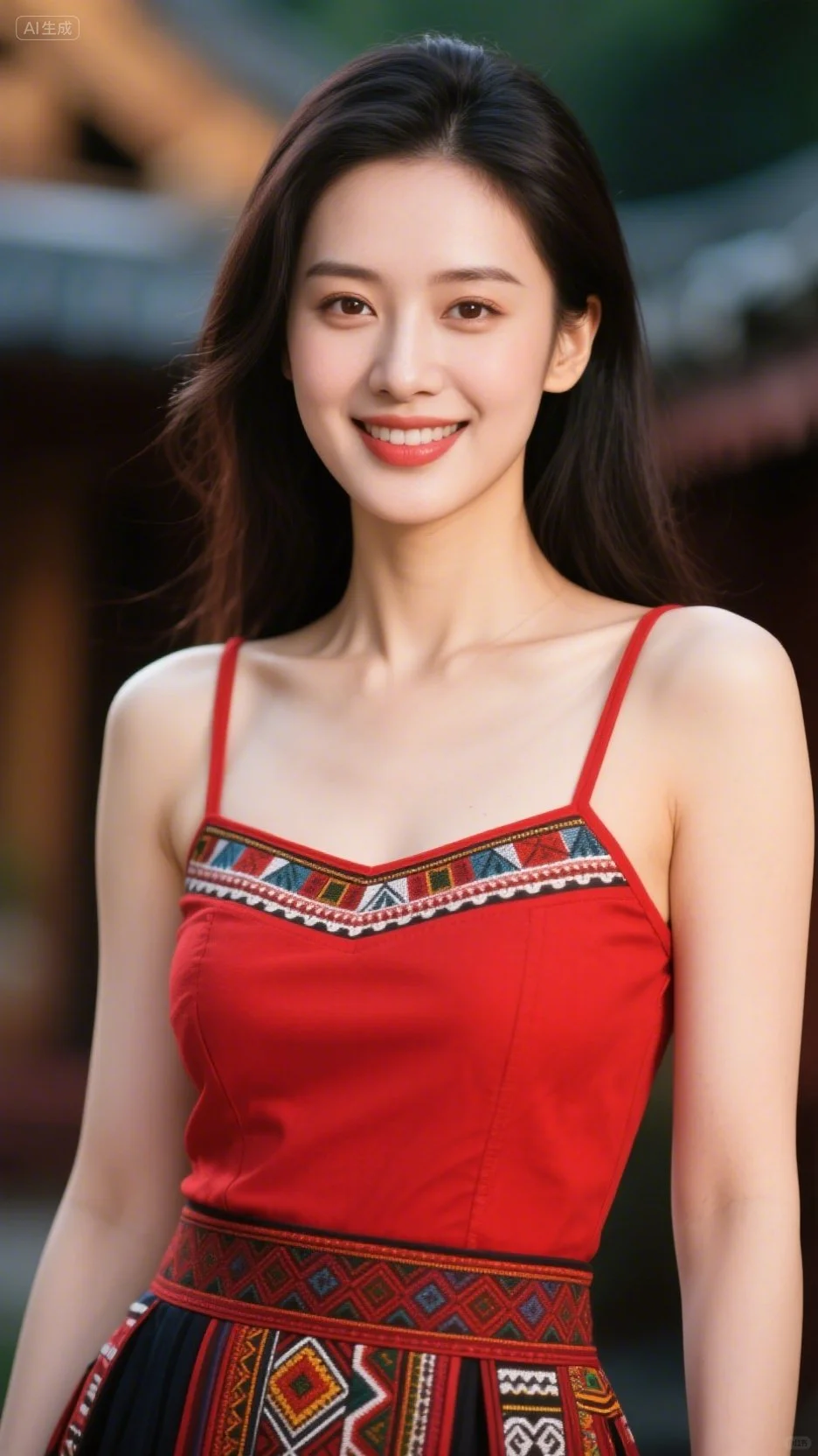 红色吊带～时尚女神