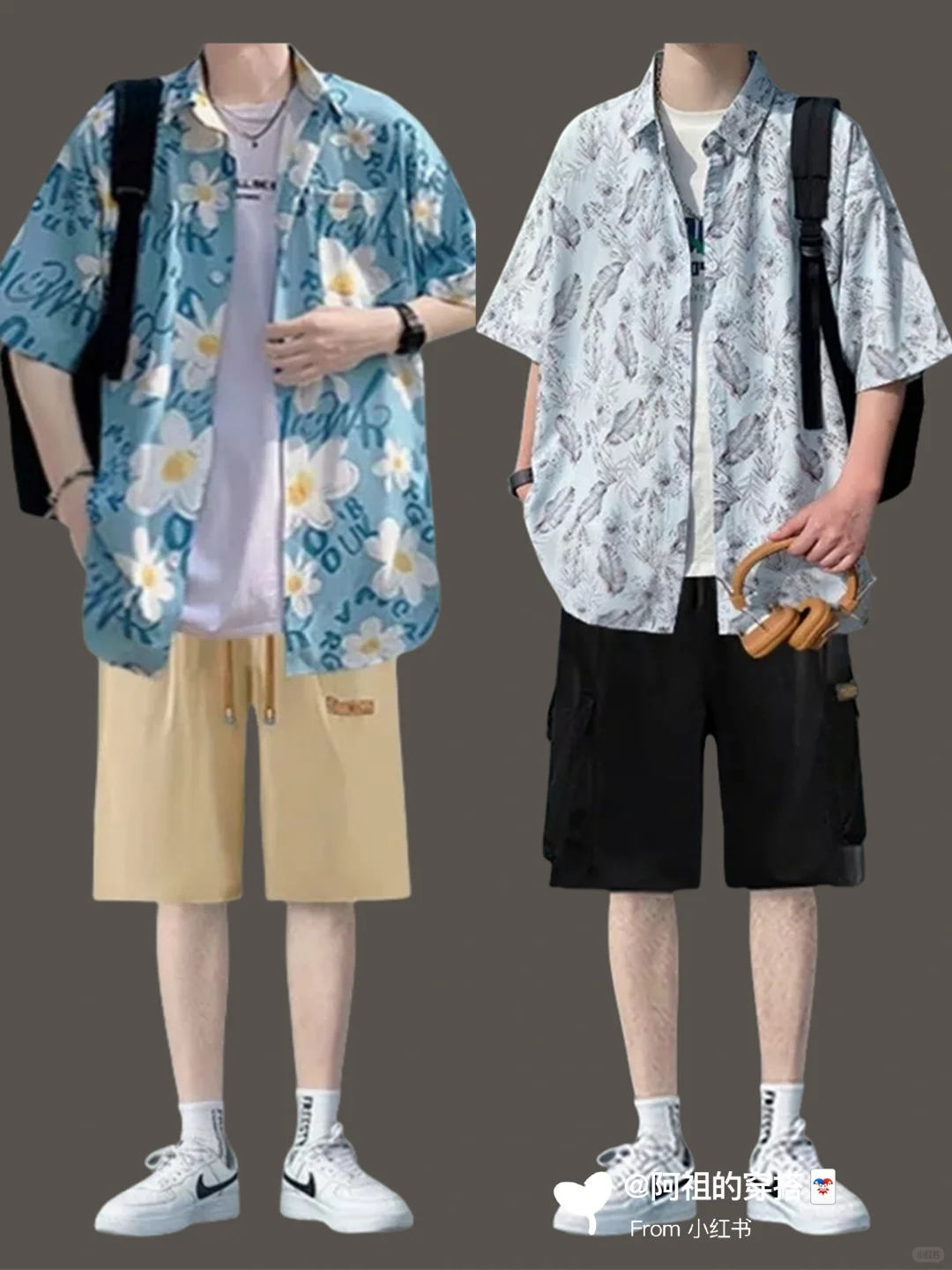 男士夏日穿搭氛围感|夏威夷海边花衬衫穿搭