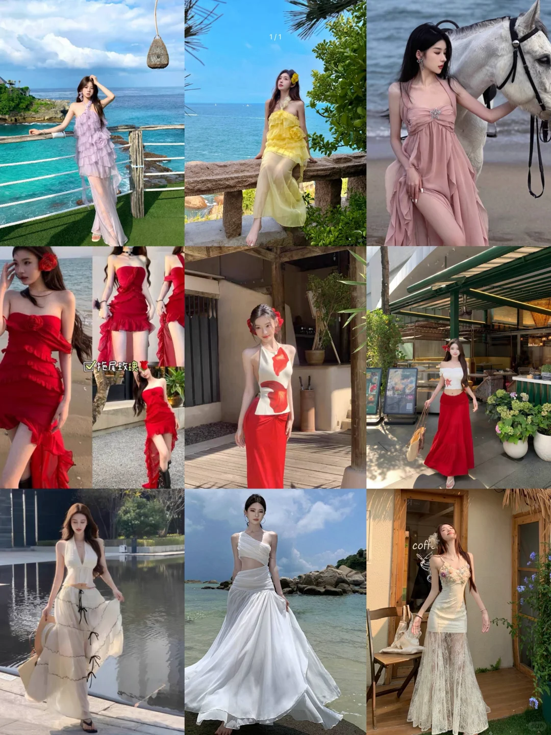 青岛海边60三件租衣