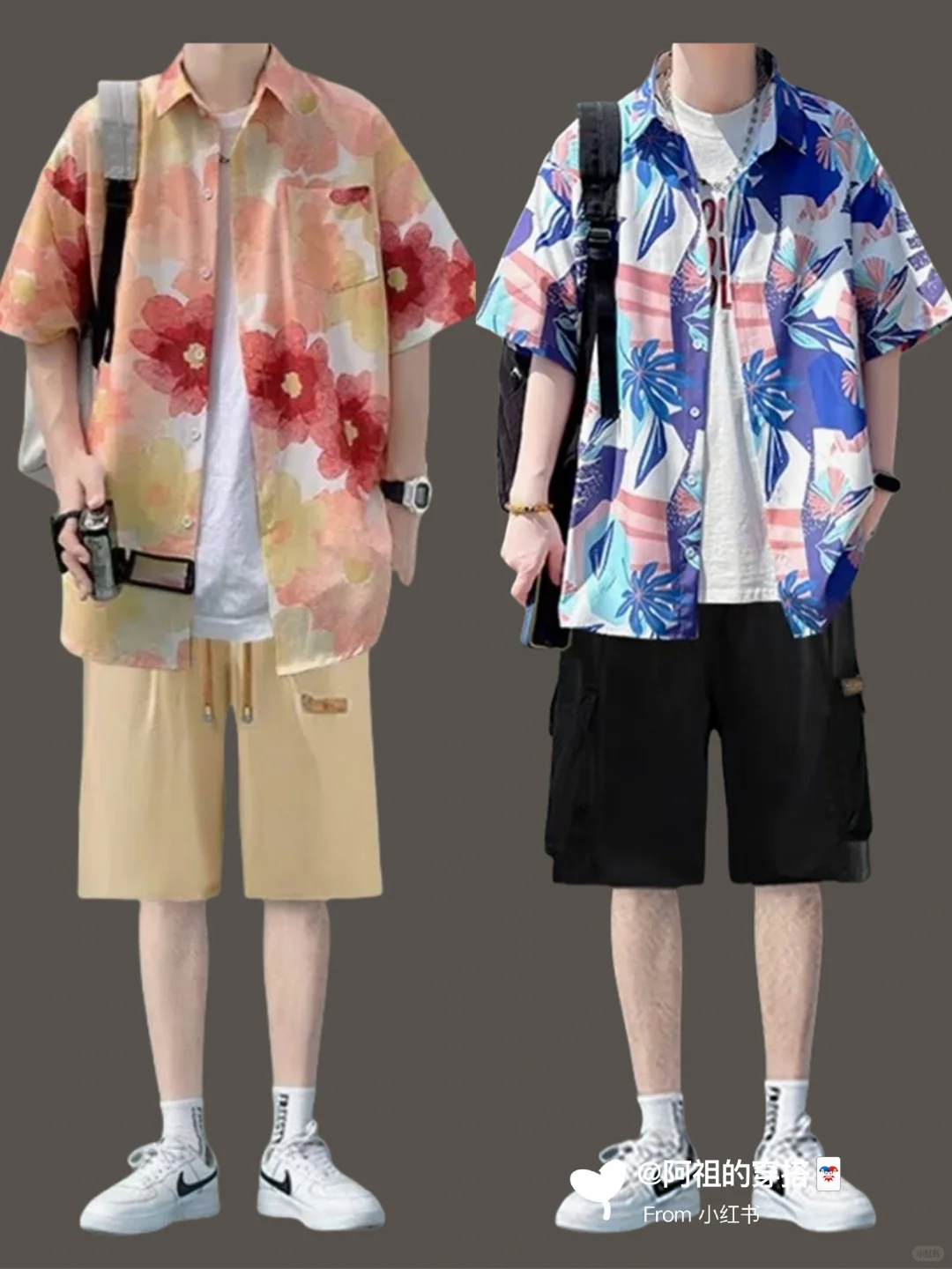 男士夏日穿搭氛围感|夏威夷海边花衬衫穿搭