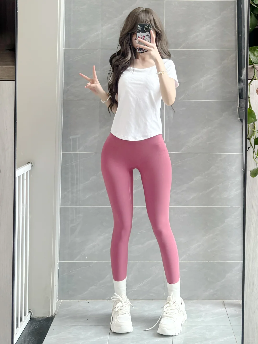 玫红色真的yyds！瑜伽裤！