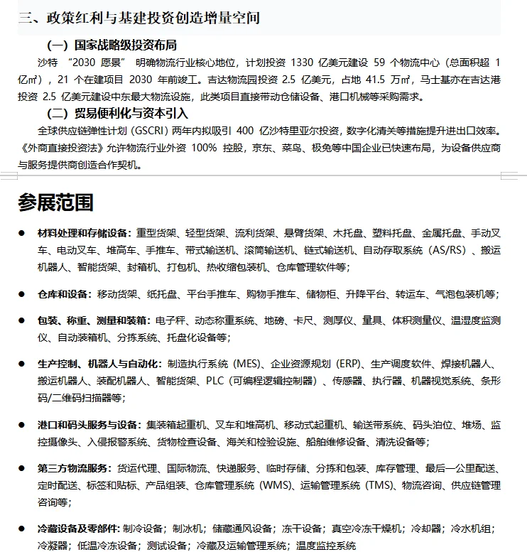 2026年沙特仓储物流展