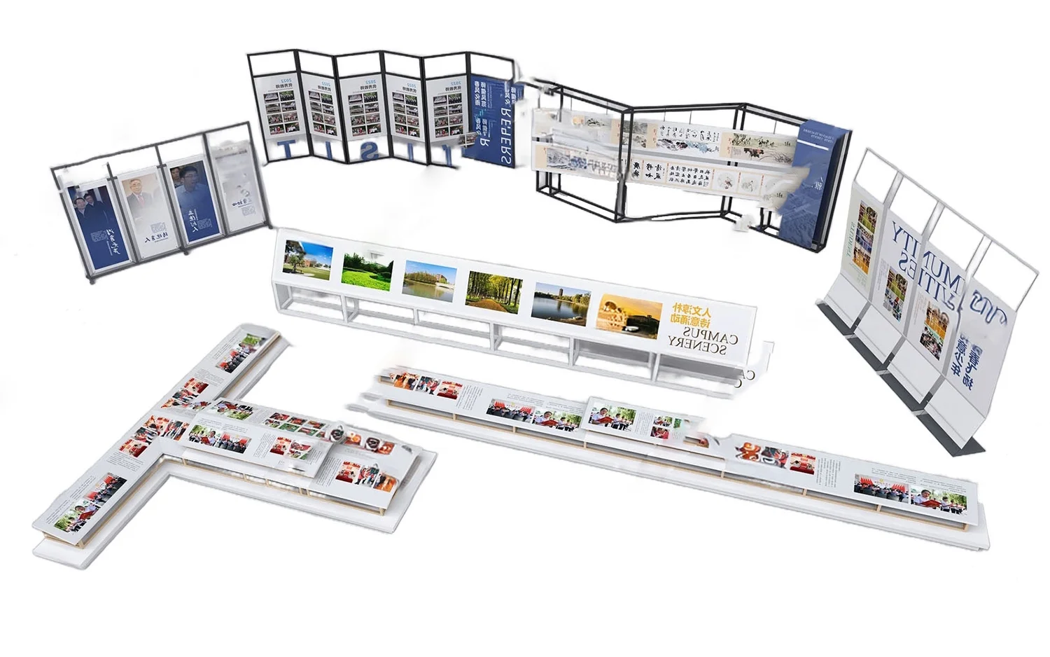 艺术展架SU模型，展厅布置超省心！?️