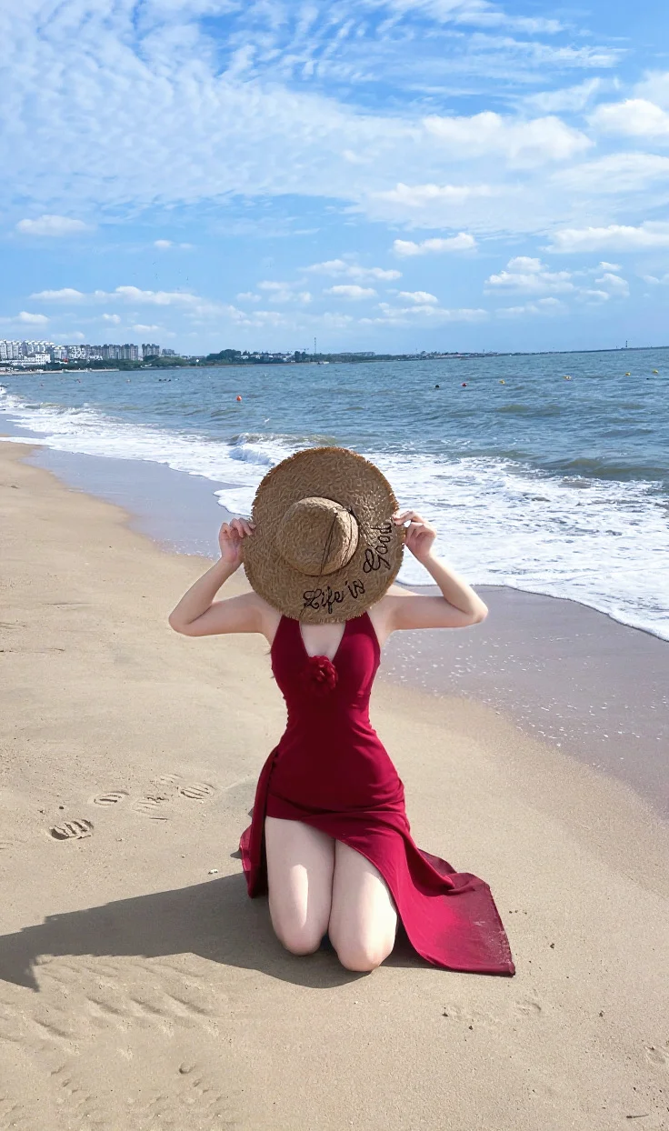 海边战袍必是红裙呀！！！