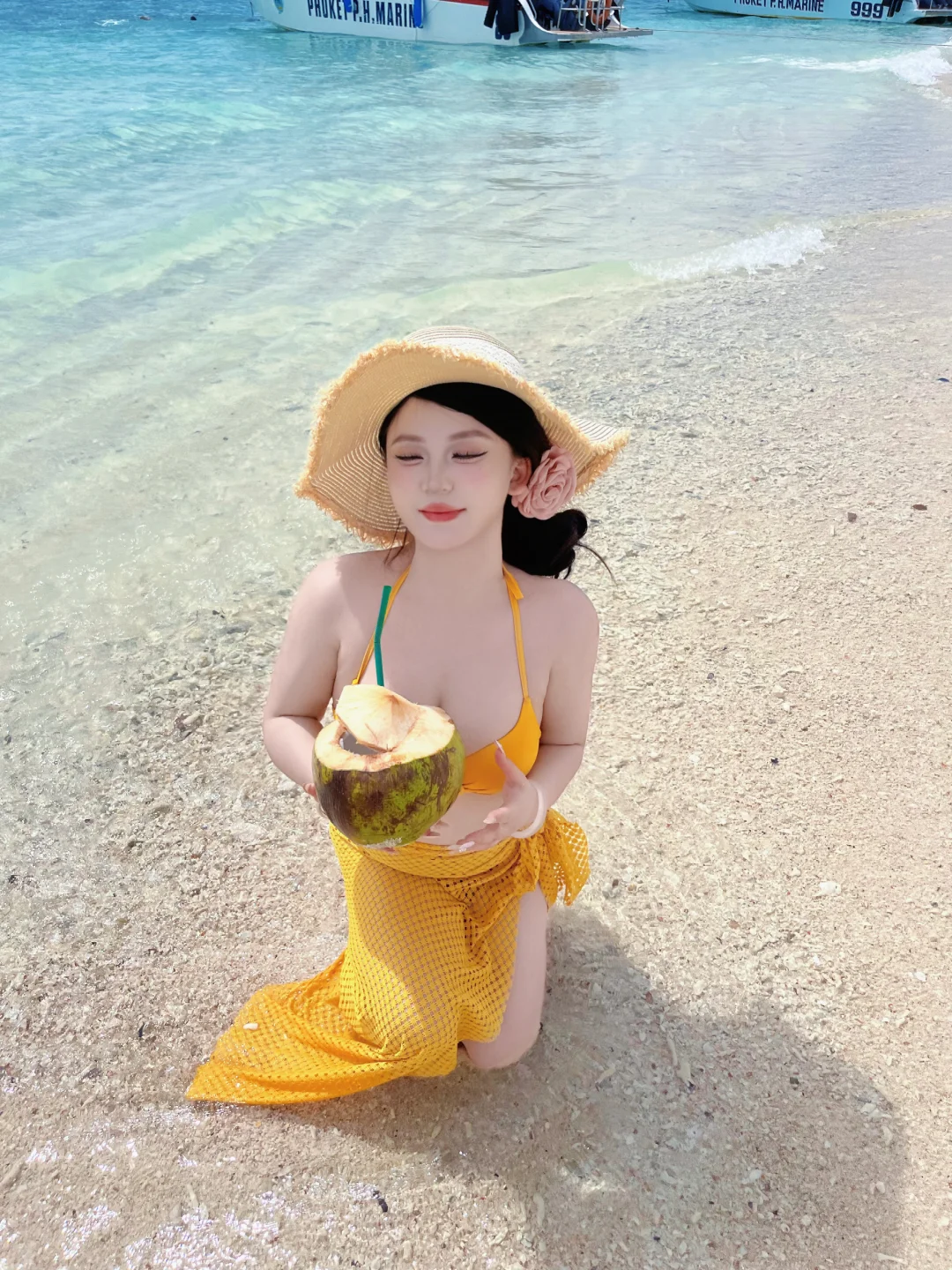 120斤 海边泳衣分享 超出片超显瘦