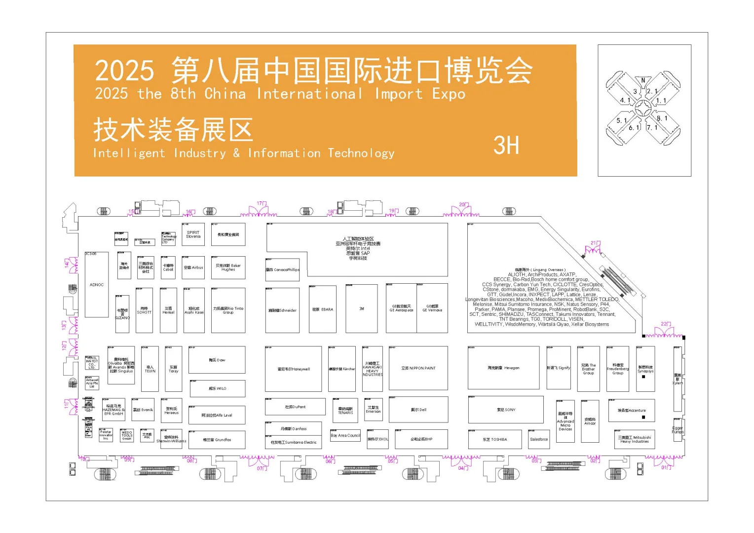 第八届进博会展位图+最全参展名单