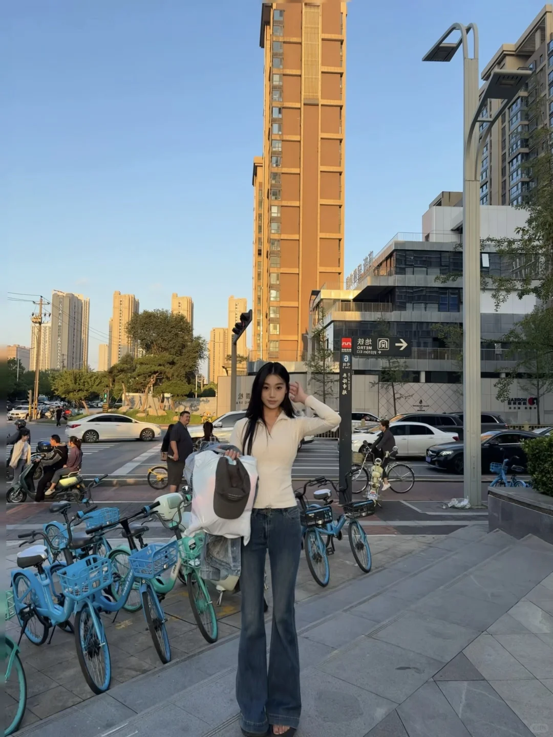 172/100瑜伽服➕牛仔裤也太显瘦了！