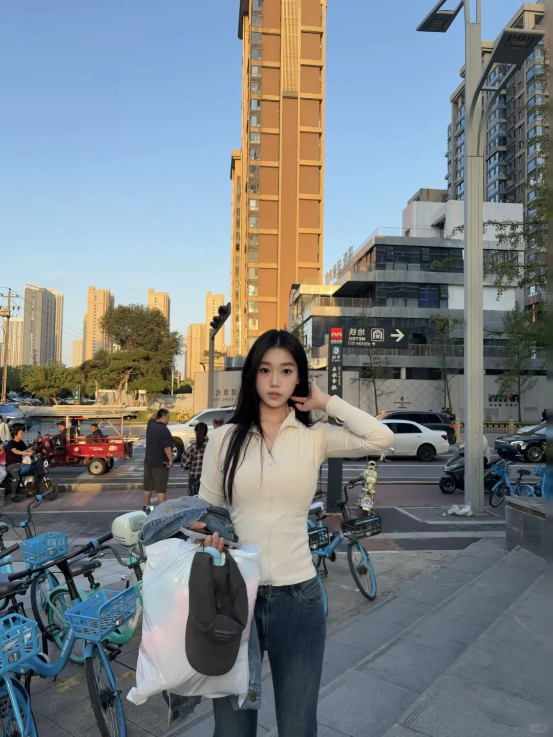 172/100瑜伽服➕牛仔裤也太显瘦了！