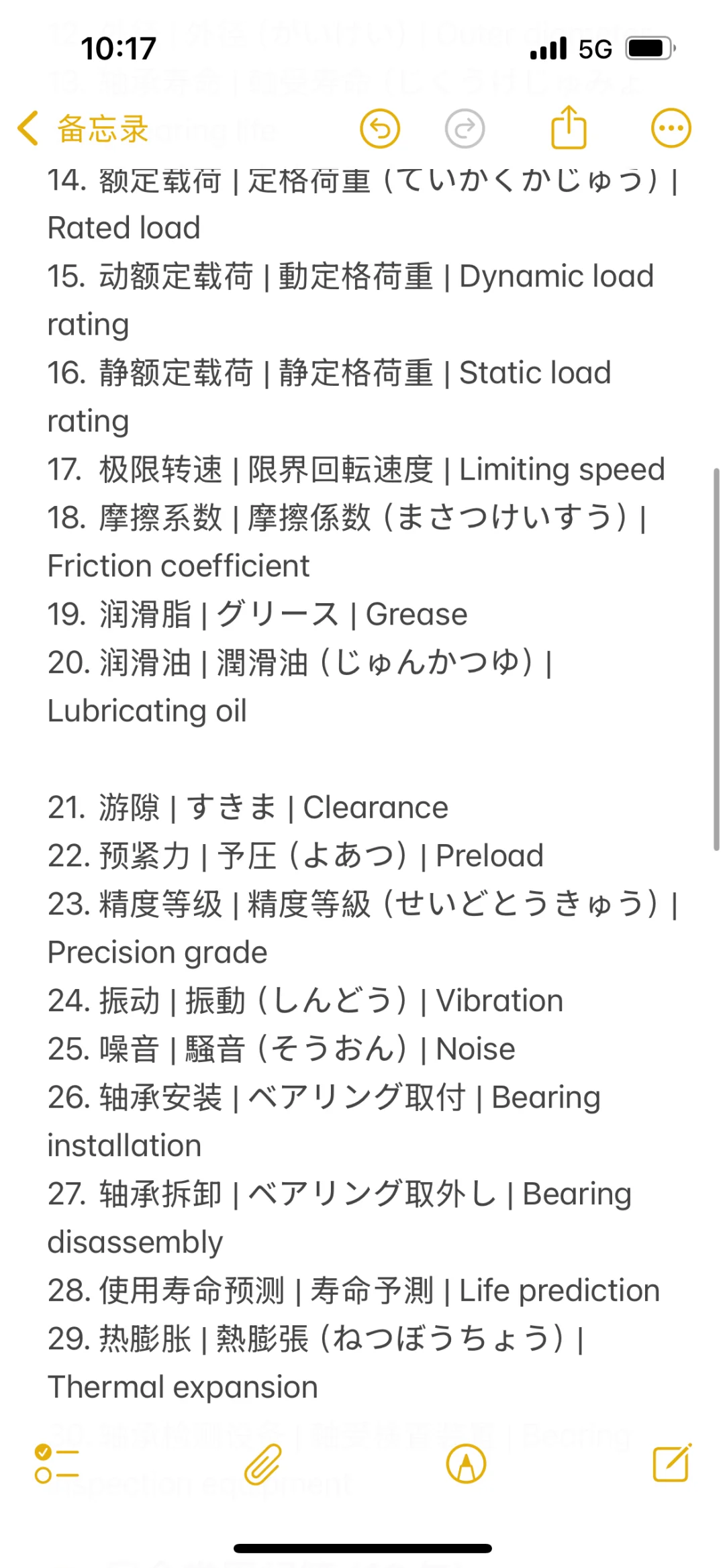 【日语翻译】轴承行业不得不知道的30个单词