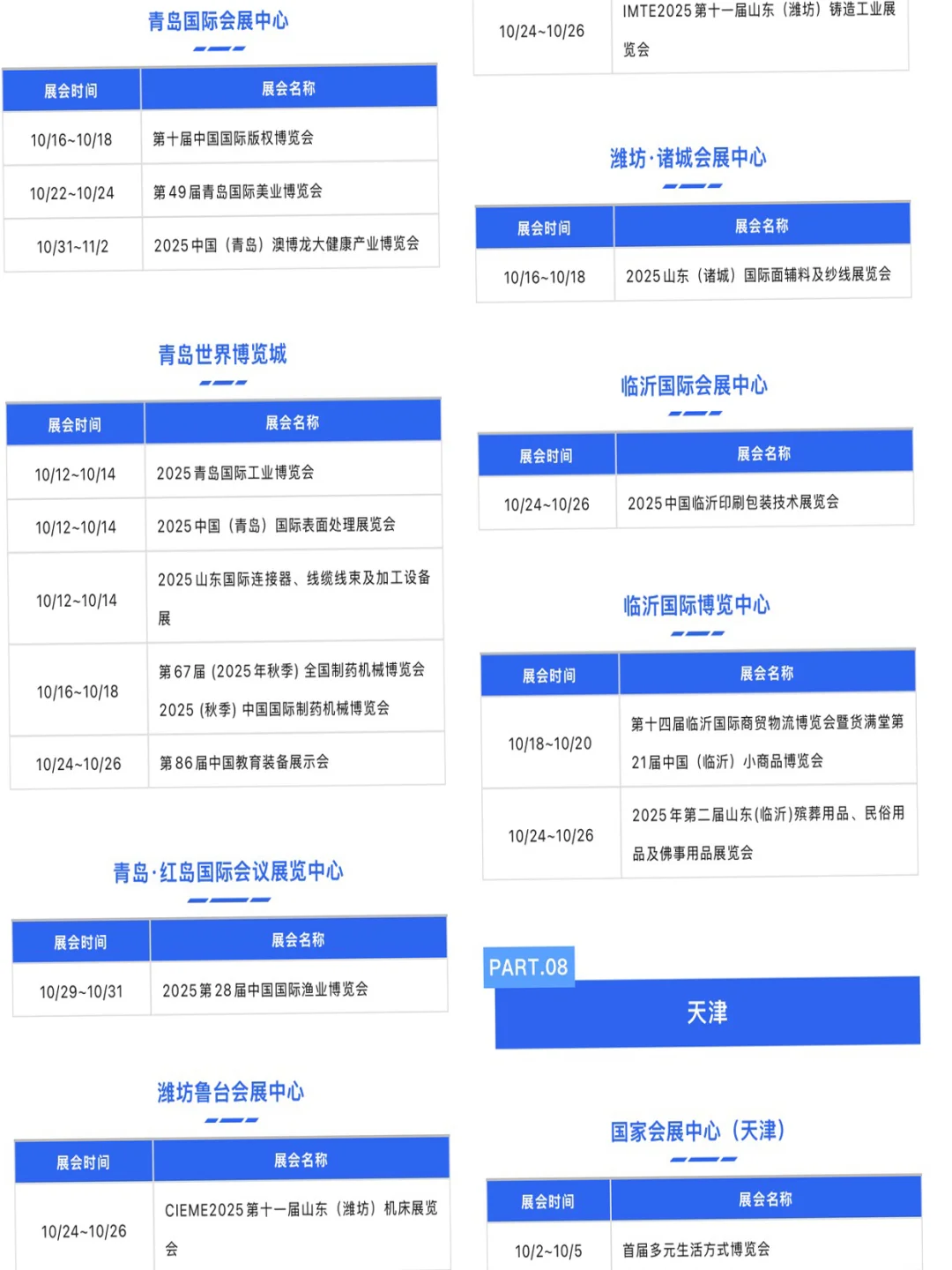 2025年10月全国展会大汇总