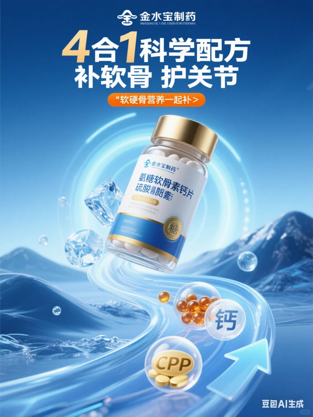又是一组精彩AI生成保健品首图海报!