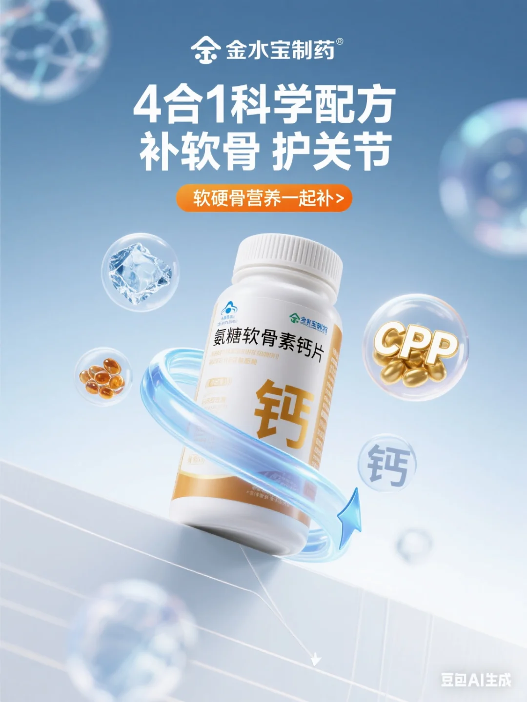 又是一组精彩AI生成保健品首图海报!