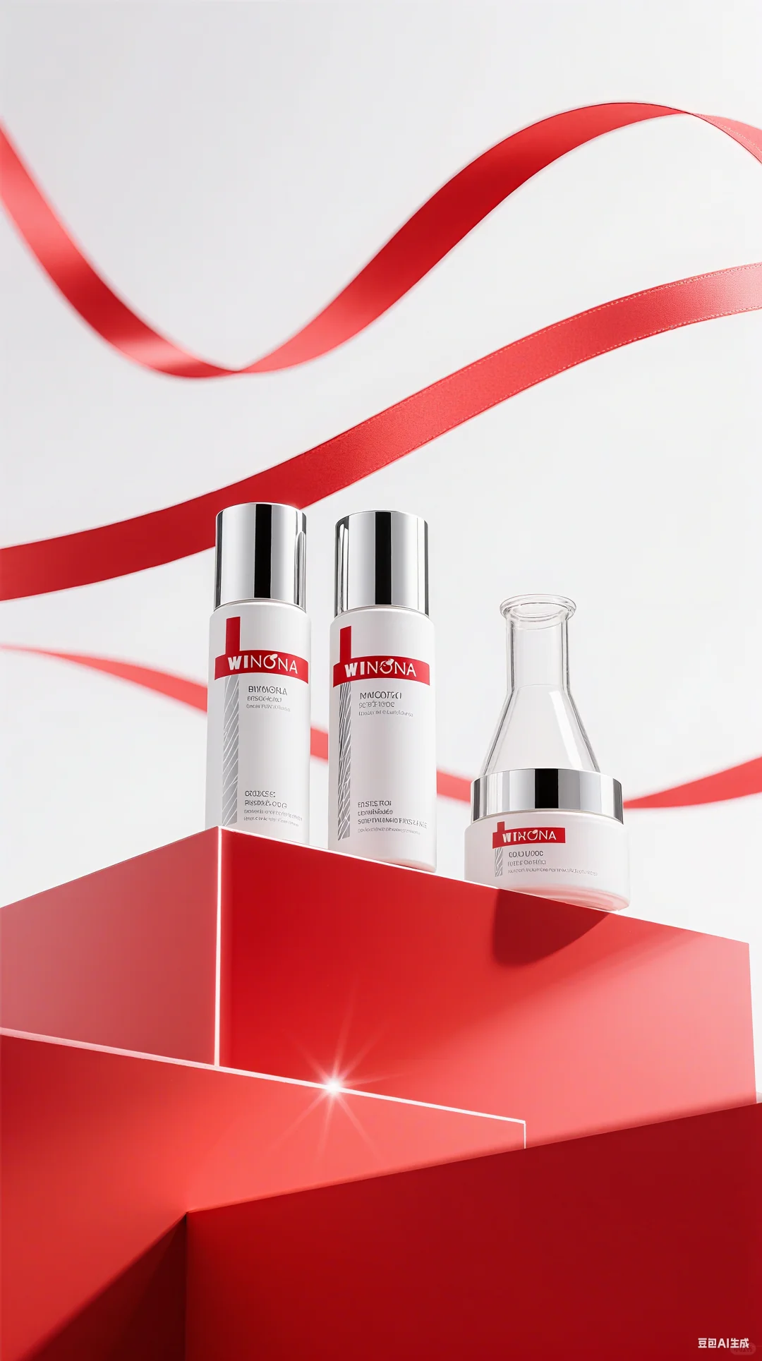 AI双11美妆电商展台背景-浅色系列