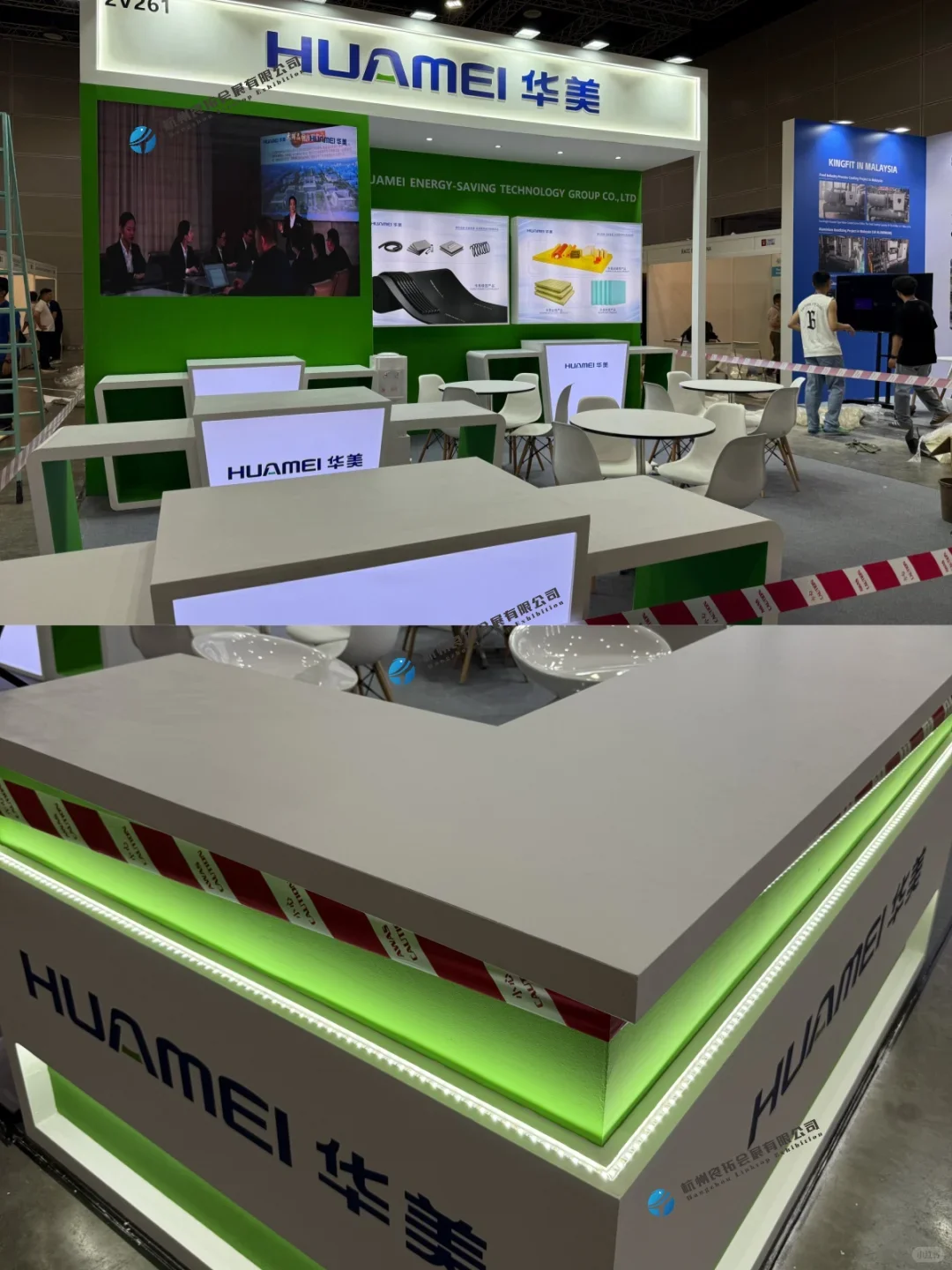 现场实拍马来西亚制冷展最新展台搭建落地