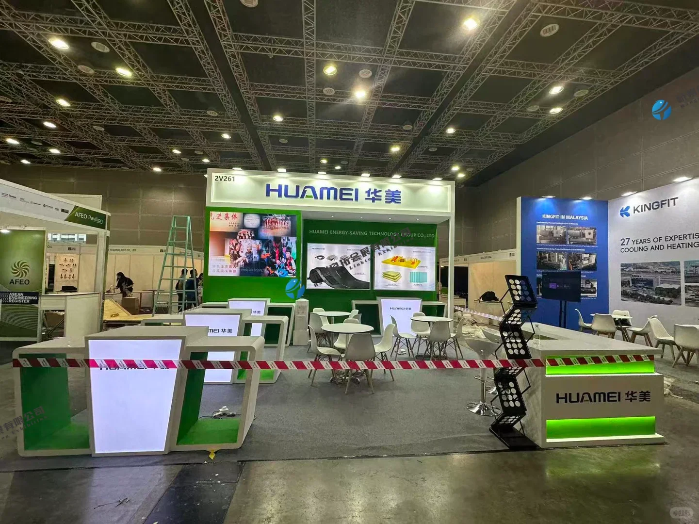 现场实拍马来西亚制冷展最新展台搭建落地