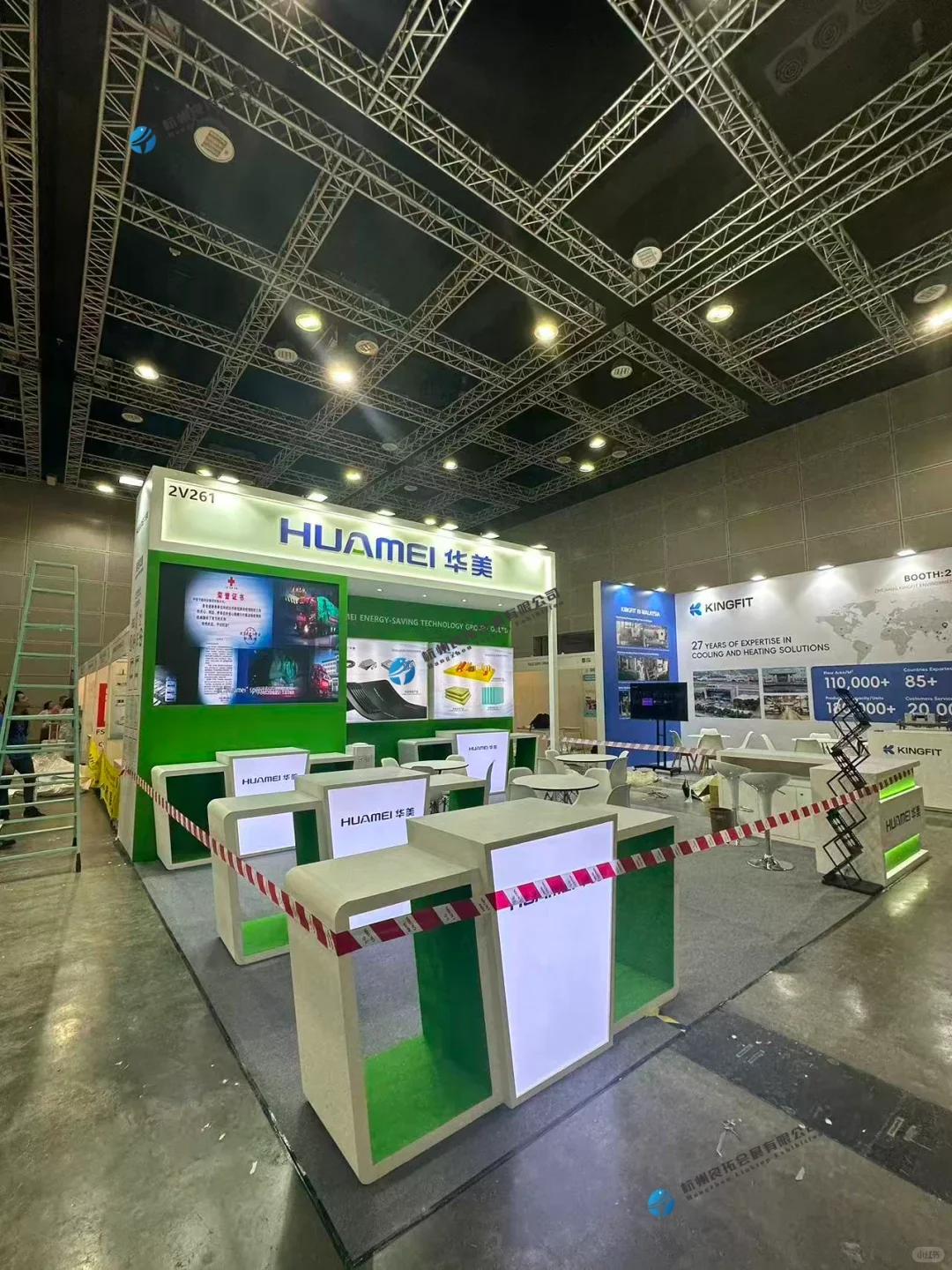 现场实拍马来西亚制冷展最新展台搭建落地