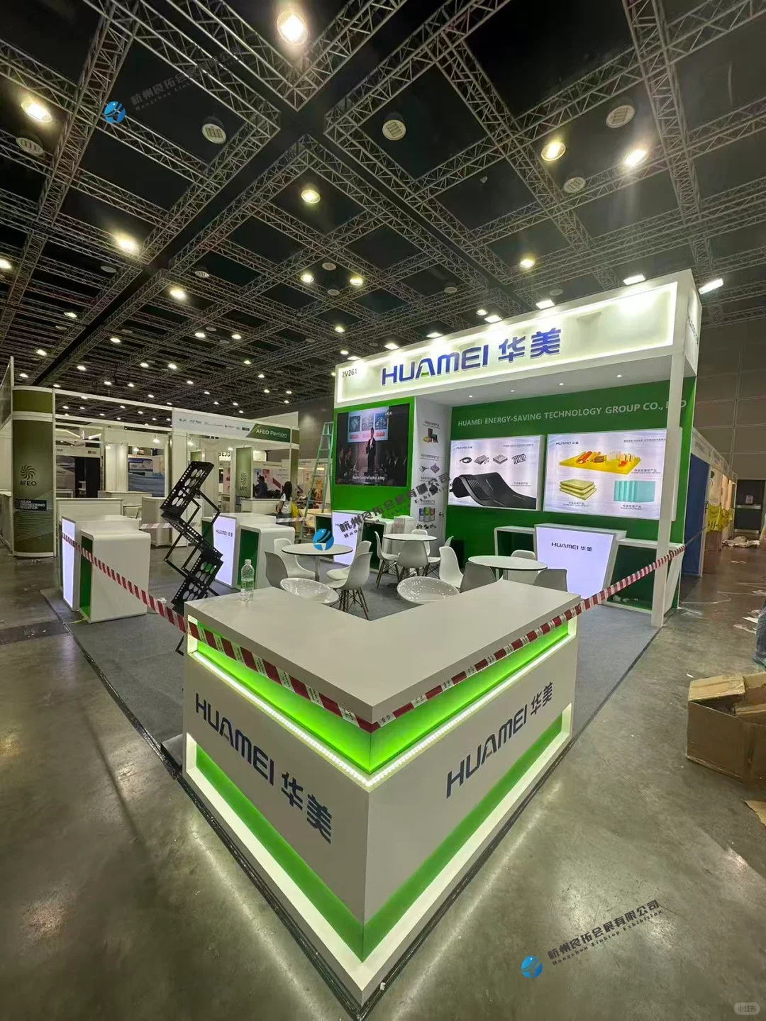 现场实拍马来西亚制冷展最新展台搭建落地