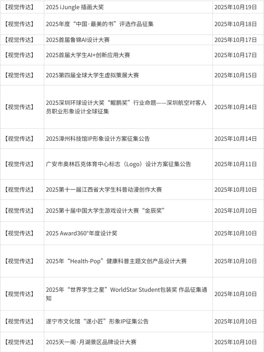 10月份?视觉传达设计大赛合集