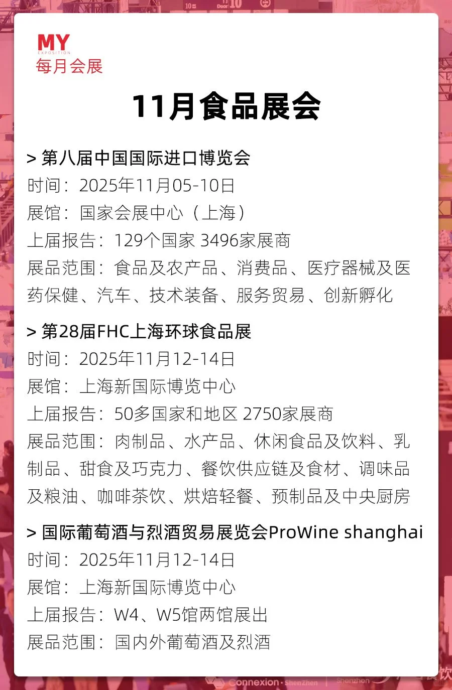 参观登记｜2025年11月全国食品展会