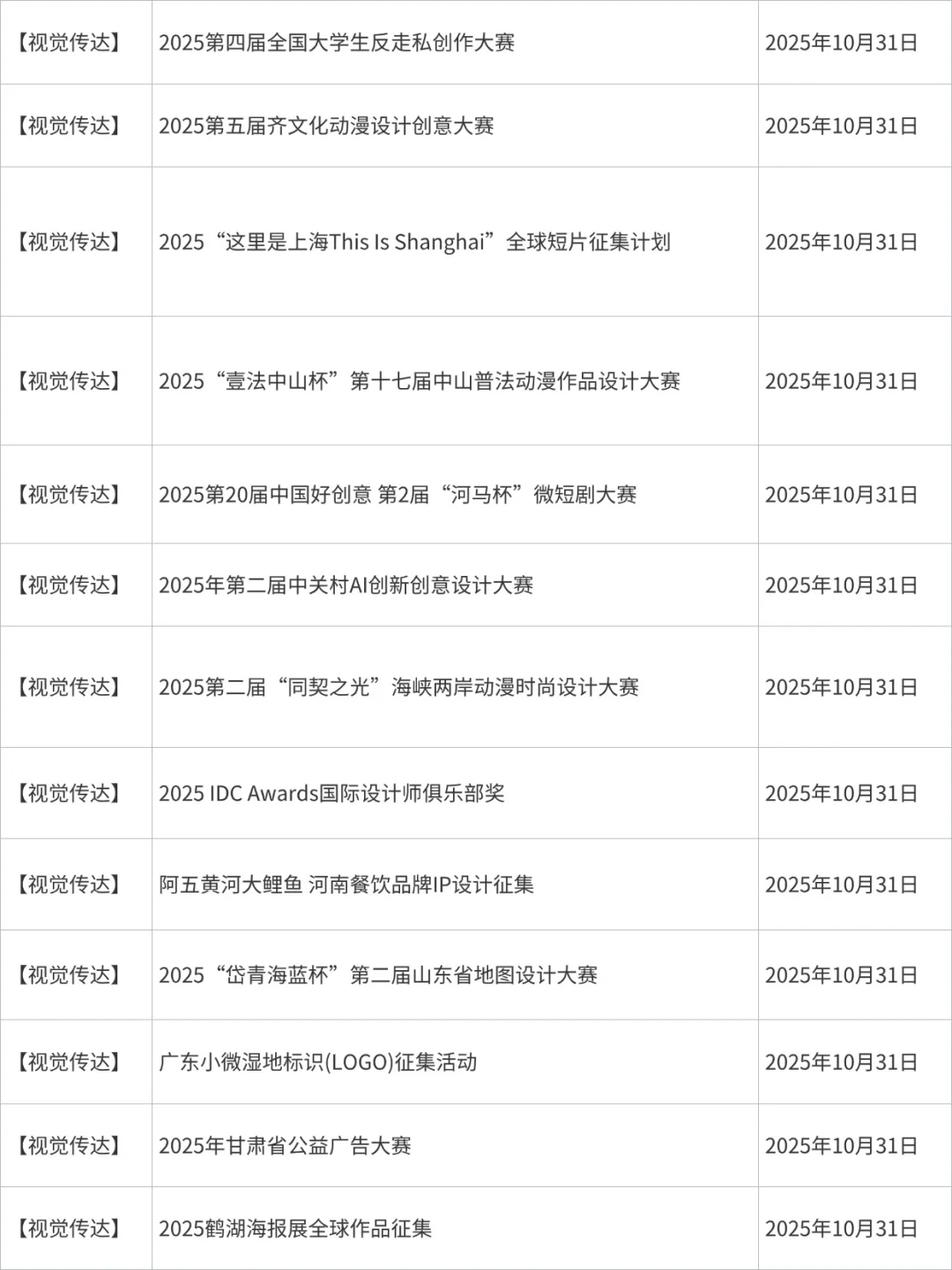 10月份?视觉传达设计大赛合集