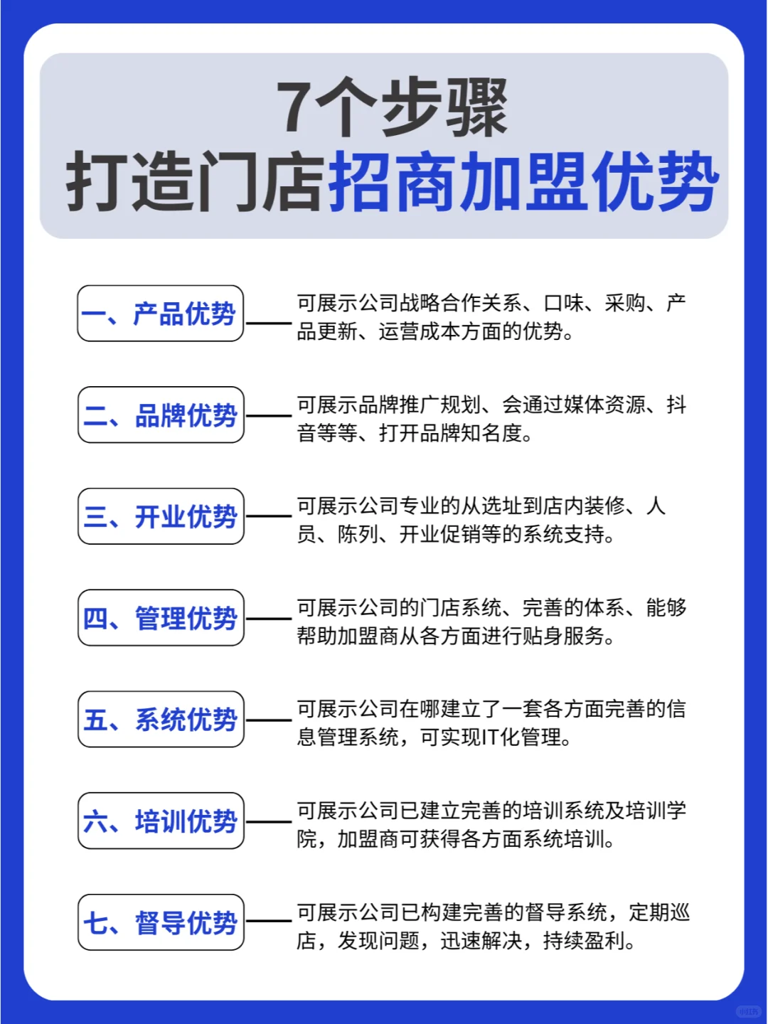 7个步骤，打造门店招商加盟优势！