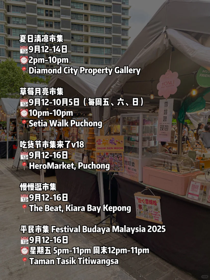 雪隆区九月份市集合集 多达30场市集！