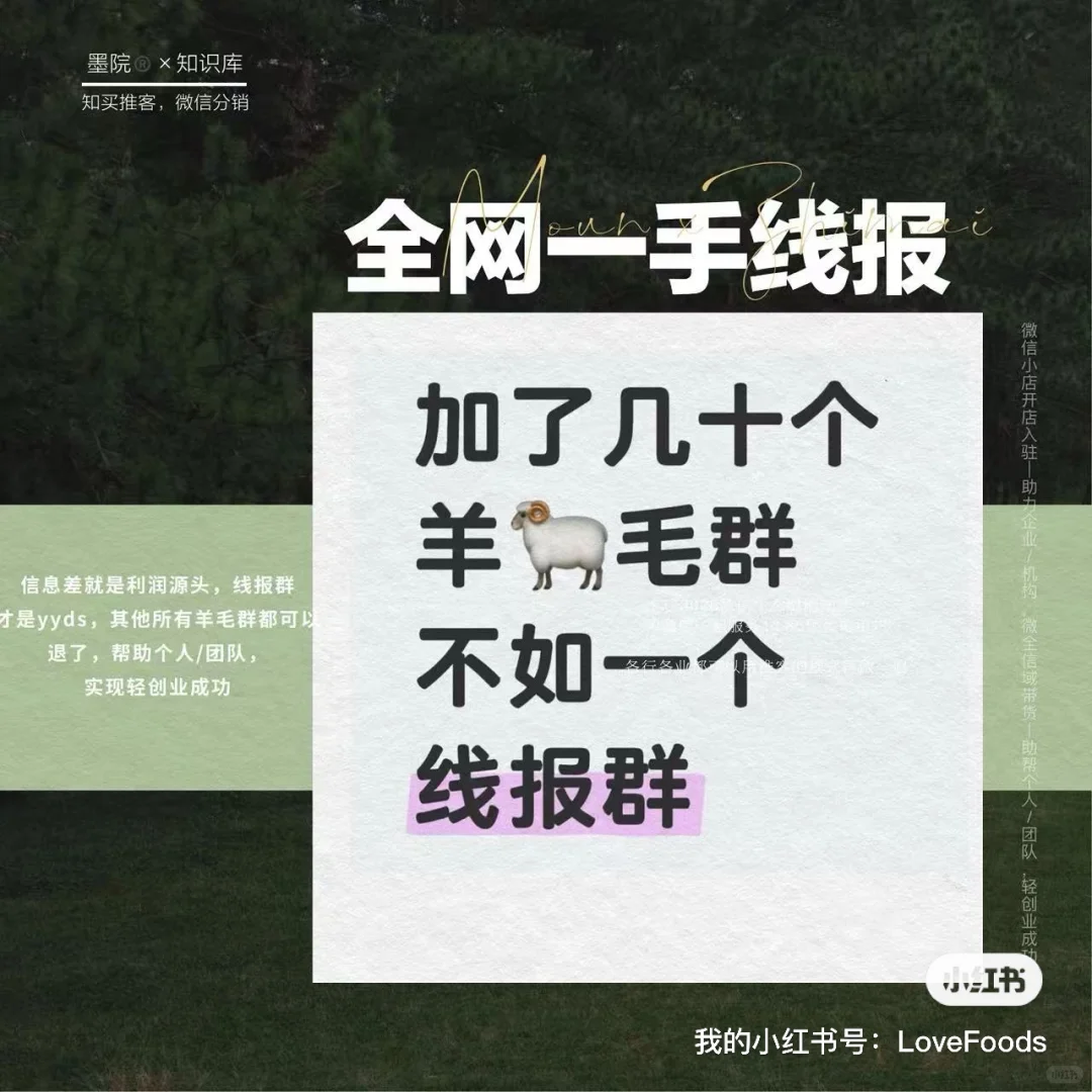 全网一手线报，其他羊毛群可以退了