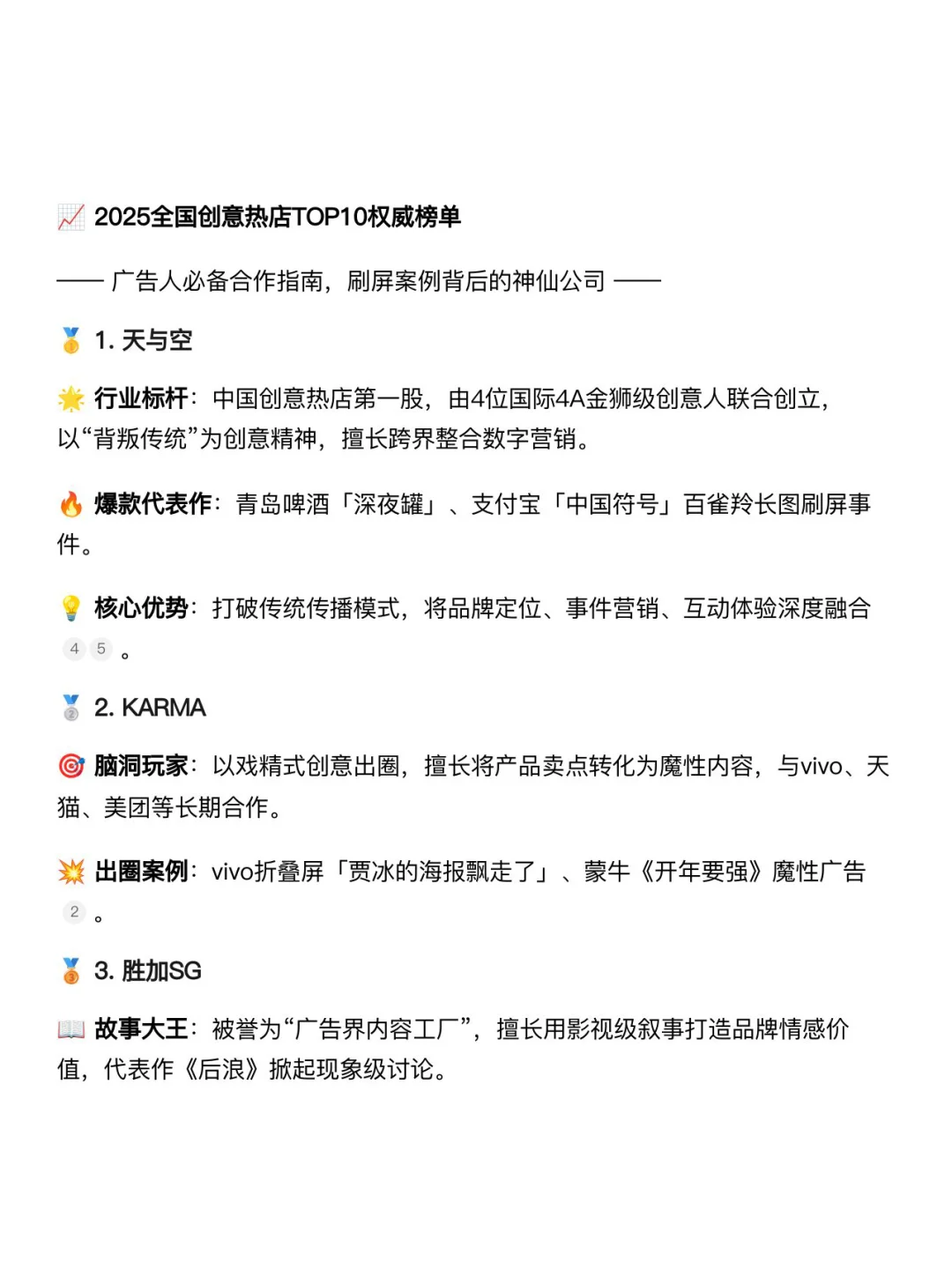 2025全国创意热店TOP10榜单