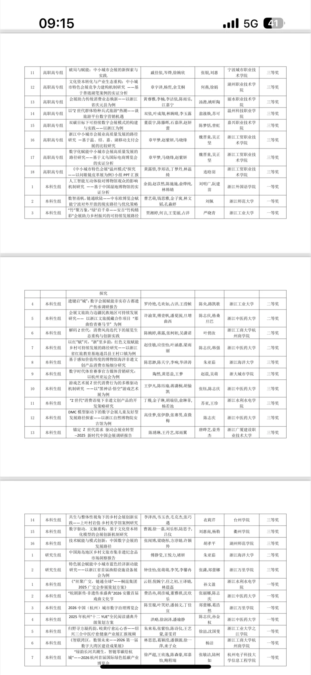 浙江省会展策划创意大赛最终结果已出